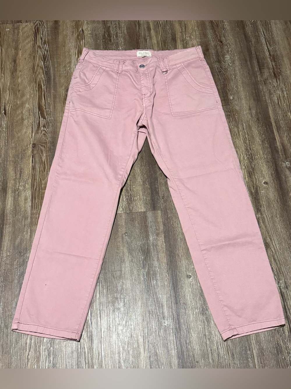 Pilcro Utility Slim Pants Women's 28p Pink Mid Rise Festive Wear
